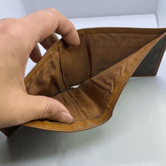 Authentic CELINE Paris Brown Coated Canvas & Leather Basic Slim Bifold Wallet - Picture 9 of 11